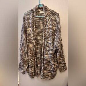 Elegant Brown Knit Women's Cardigan